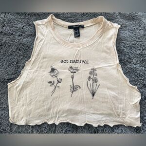 Forever 21 Cream Sleeveless Muscle Top🍑